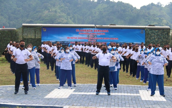 Senam Kesehatan  Prajurit Marinir TNI AL