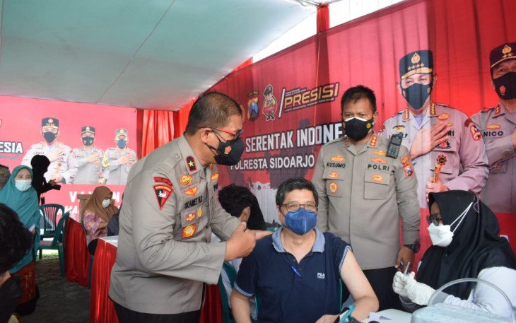 Wakapolda Jatim Apresiasi Capaian Vaksinasi Sidoarjo