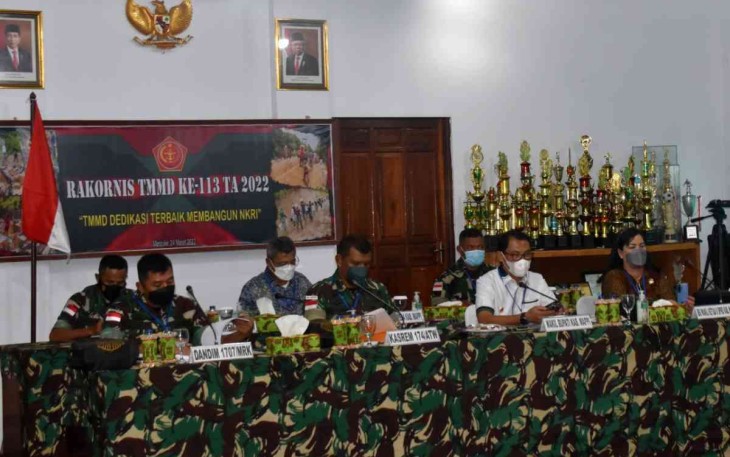 Dandim 1707/Merauke Ikuti Rakornis TMMD Ke-113 Tahun 2022