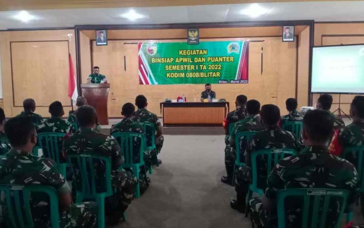 Kodim 0808/Blitar Gelar Binsiap Apwil dan Puanter Semester I TA 2022