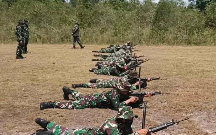 Kodim 1015/Sampit Gelar Latihan Menembak Triwulan I Tahun 2022