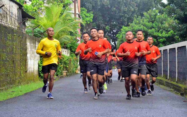 Jaga Stamina, Prajurit Petarung Jaya Sakti Lari Pagi Bersama