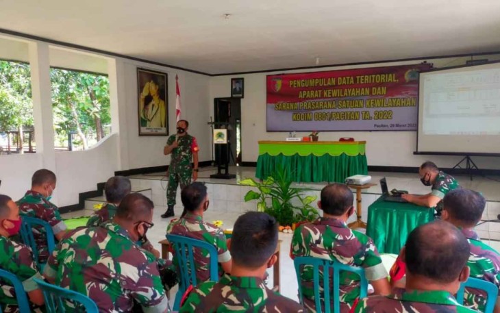 Kodim 0801/Pacitan Gelar Puldatater Apwil Dan Sarpras Satkowil Semester I Tahun 2022.