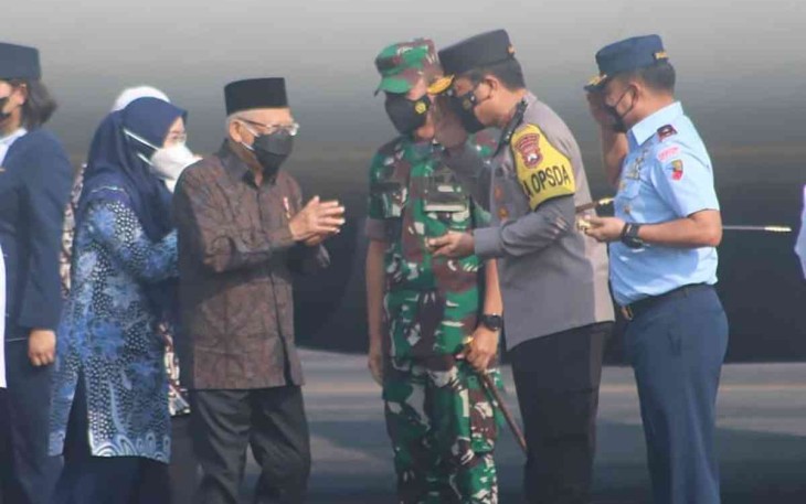 Danlanud Iswahjudi Sambut Wapres RI