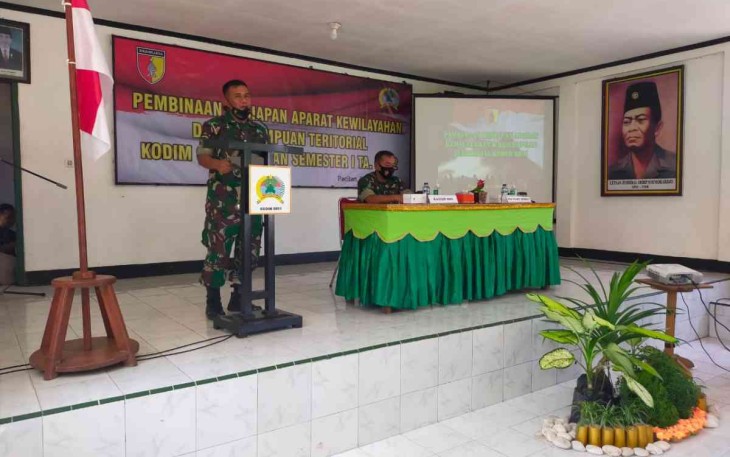 Kodim 0801/Pacitan Gelar Binsiap Apwil dan Puanter Semester I Tahun 2022