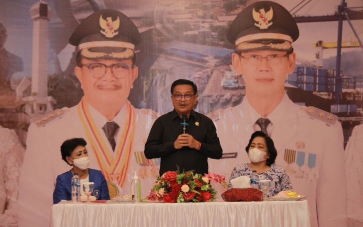 Wali Kota Bitung saat menyampaikan sambutan