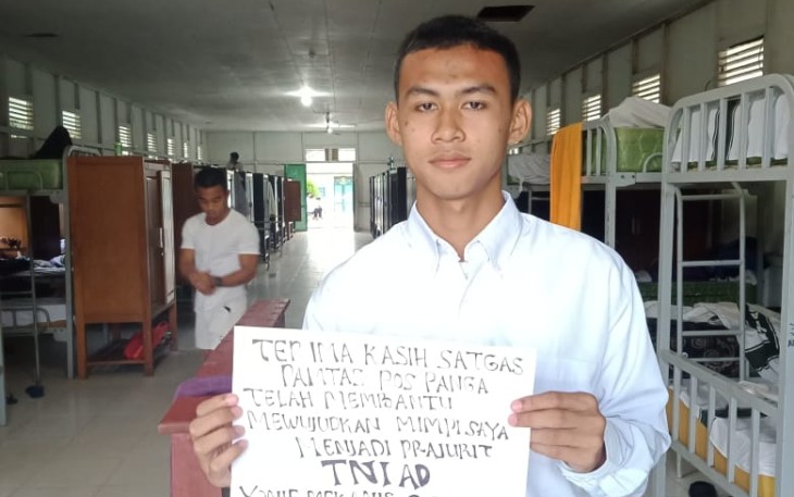Satgas Pamtas Yonif Mekanis 643/Wns Berhasil Wujudkan Cita-cita Anak Perbatasan Menjadi Anggota TNI