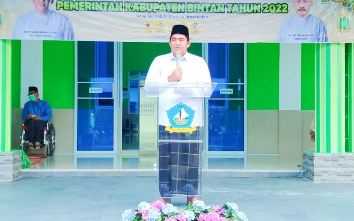 Plt Bupati Bintan, Roby Kurniawan, saat memberikan sambutan, Selasa (26/4/2022)