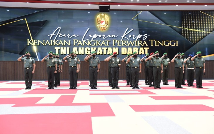 Kenaikan pangkat 24 perwira tinggi TNI AD. Rabu (27/4/2022)