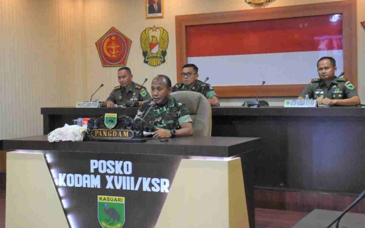 Penekanan Pangdam Kasuari dalam antisipasi  keamanan jelang  hari raya Idul Fitri. Rabu (27/4/2022)