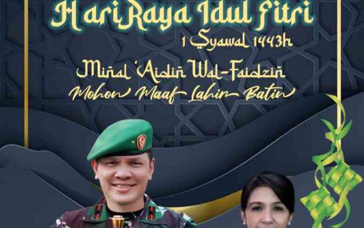 Danrem 052/Wkr ucapkan selamat hari raya Idul Fitri 1443 H. Minggu (01/05/2022)