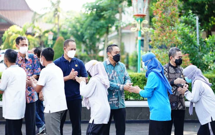 Acara halal bi halal selesai apel pertama pasca lebaran