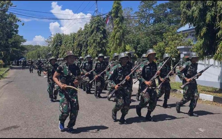 Siswa Satdik 2 Makassar lari komando. Jum'at (06/05/2022)