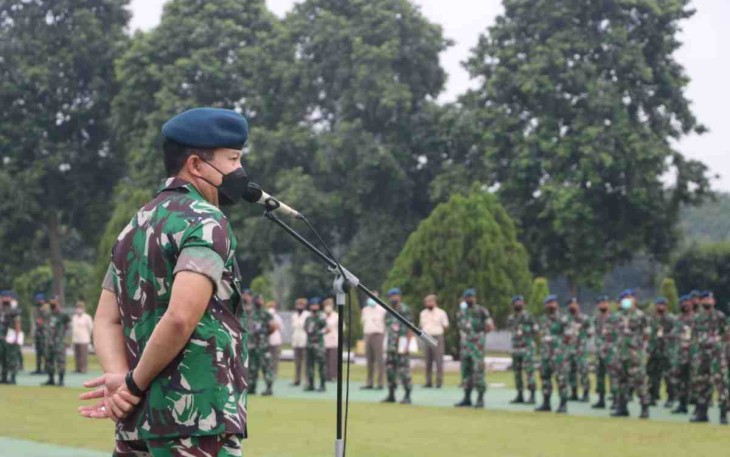 Pangkoopsud I saat memberikan arahan dalam apel khusus. Senin (09/05/2022)