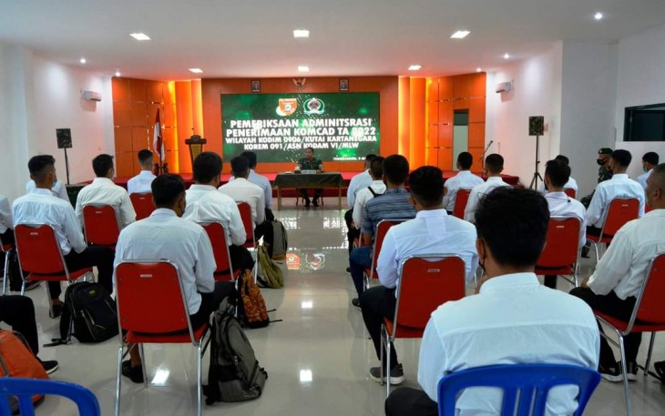 Pengarahan calon Komcad di Makodim 0906/KKR Senin (09/05/2022)