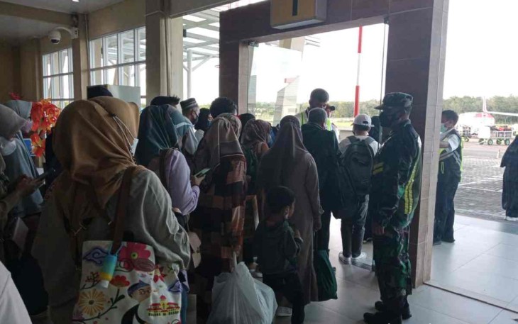 Bandara H. Asan Sampit sasaran penerapan disiplin protokol kesehatan. Selasa (10/05/2022)