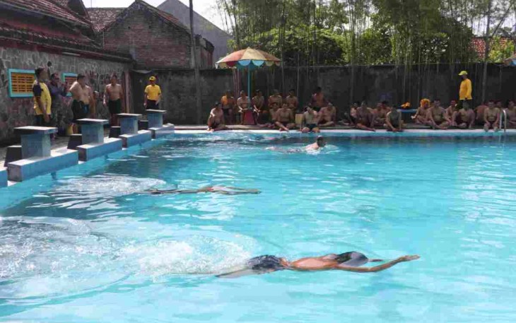 Test Garjas renang prajurit Kodim Tulungagung. Rabu (11/05/2022)