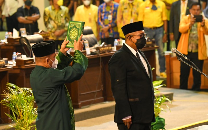 Pelantikan Wakil Ketua I DPRD Provinsi Kepri, Rizki Faisal, di Gedung DPRD Kepri, Kamis (12/5/2022)