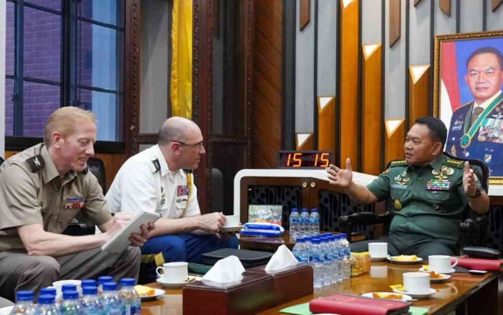 Kasad saat menerima atase darat AS di Mabesad Jakarta. Kamis (12/05/2022)