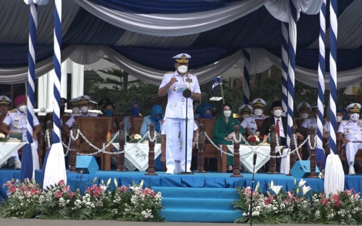 Kasal saat memberikan sambutan di Hardikal ke 76 Kodiklatal Surabaya. Jum'at (13/05/2022)