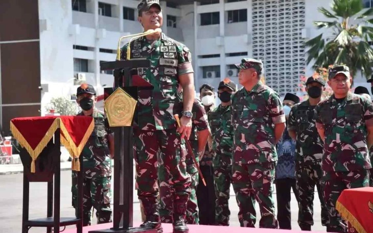Panglima TNI saat membuka Latsitarda Nusantara XLII di NTB. Sabtu (14/05/2022)