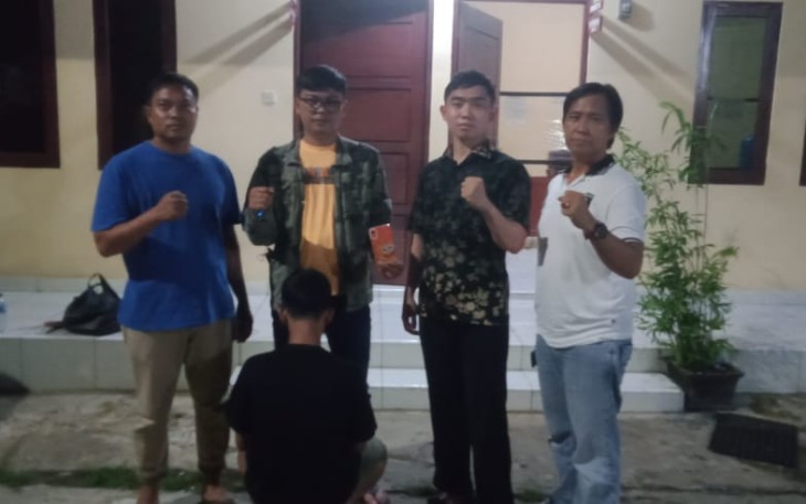 Tim Opsnal Polsek Muara Bangkuhulu, Polda Bengkulu, usai penangkap pelaku