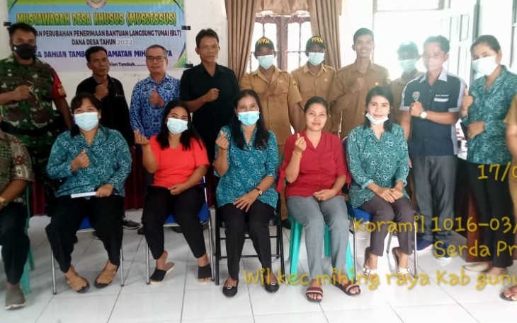 Komsos dalam rangka MUSDESUS Keluarga Penerima Manfaat BLT-DD, Selasa (17/5/2022)