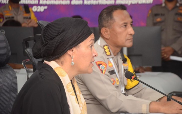 Deputi Sekjen PBB saat tinjau 91 Command Center di Bali