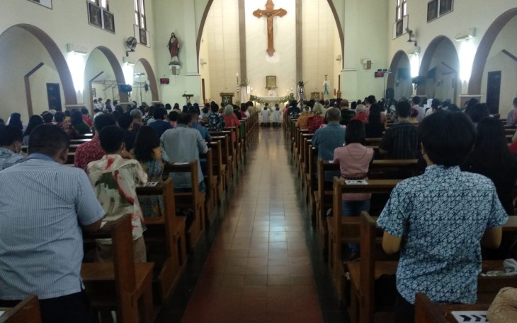 Ibadah kenaikan Isa Al Masih di gereja Paroki Santo Cornelius Kota Madiun