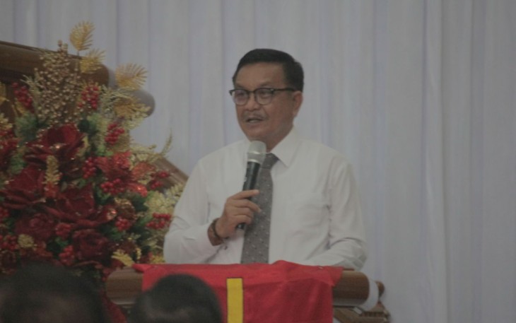 Wali Kota Bitung saat memberikan sambutan, Kamis (26/5/2022).