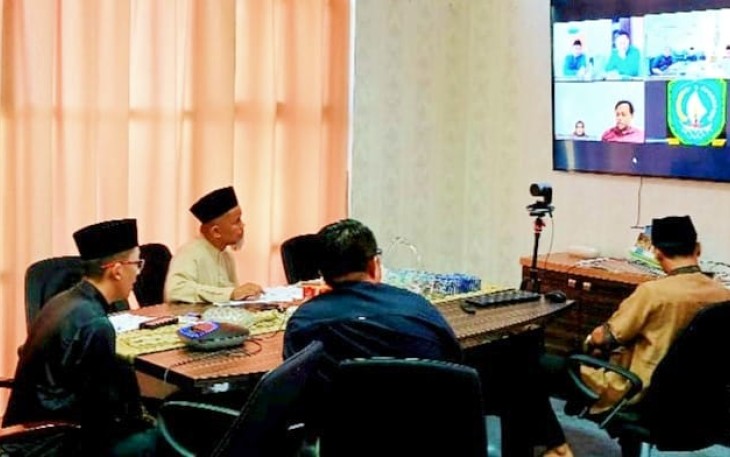 Kadis Kominfo Kepri, Hasan, saat zoom meeting, Jumat (27/5/2022).