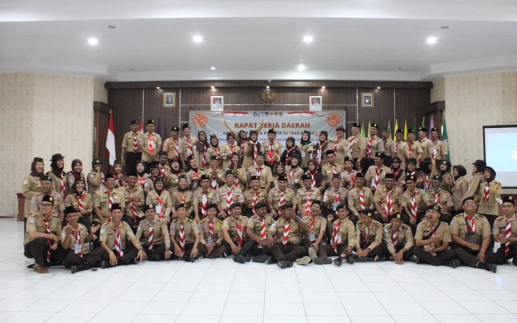 Foto bersama penutupan Rakerda gerakan Pramuka Bengkulu tahun 2022, Minggu (29/5/2022).