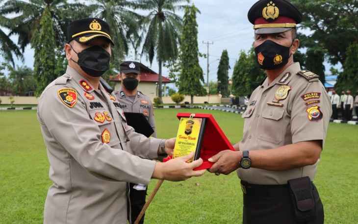 Wisuda purna bakti anggota Polres Bengkulu Selatan, Selasa (31/5/2022).