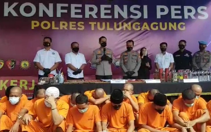 Konferensi pers Polres Tulungagung, Kamis (2/6/2022).