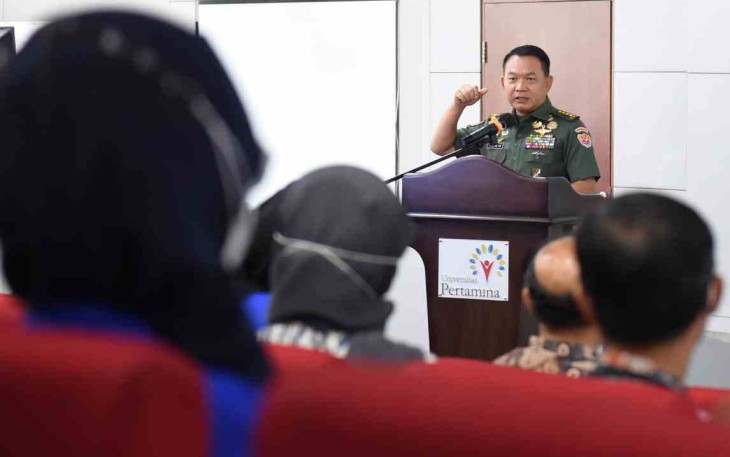 Kasad memberikan kuliah umum kepada mahasiswa Universitas Pertamina 