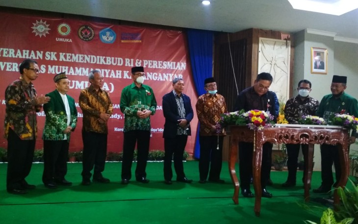Acara penyerahan SK Kemendikbudristek RI dan peresmian Universitas Muhammadiyah Karanganyar, Selasa (7/6/2022).