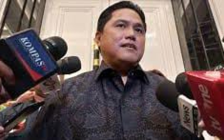 Erick Thohir saat jumpa pers usai raker bersama Komisi VI DPR di Jakarta 