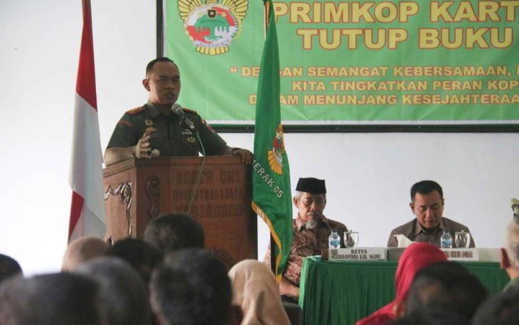 Dandim saat memberikan sambutan pembukaan RAT Primkopad Kodim 0805/Ngawi