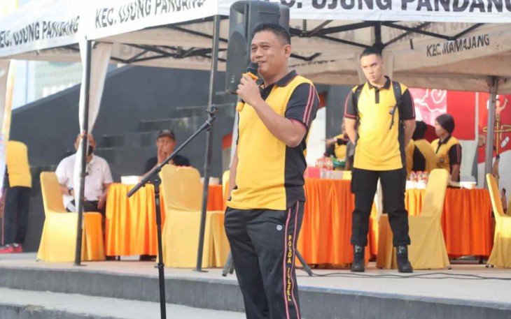 Polrestabes Makassar adakan senam bersama sambut HUT Bhayangkara 