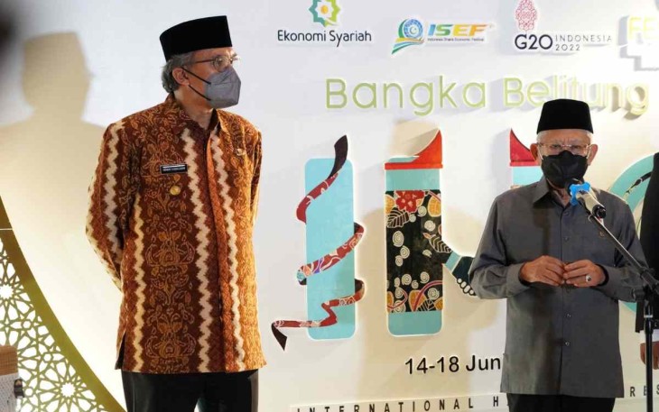 Wapres RI saat membuka Kongres Halal Internasional di Bangka Belitung
