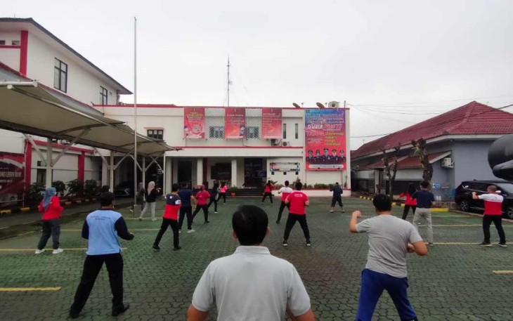 Senam bersama jajaran Kemenkumham Banten