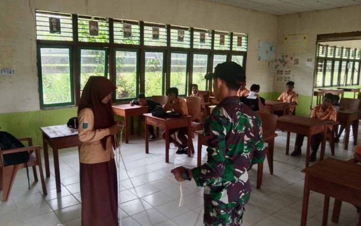 Antusias siswa saat pembelajaran ekstrakurikuler Pramuka