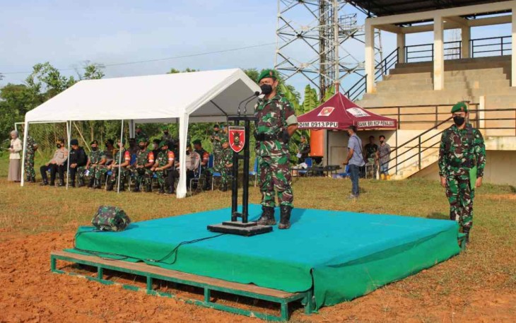 Kasiop Kasrem 091/ASN saat apel kesiapan jelang kedatangan RI 1 di IKN