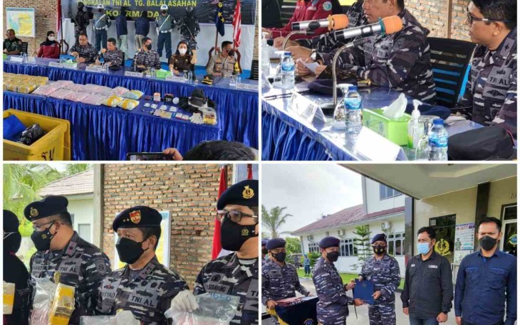 Pangkoarmada I saat keterangan pers di Lanal TBA