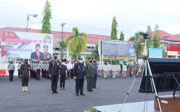 Peringatan hari Bhayangkara ke-76 di Polres HSU