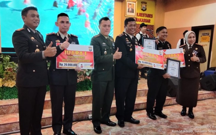Pengumumam juara lomba harkamtibmas Polrestabes Makassar