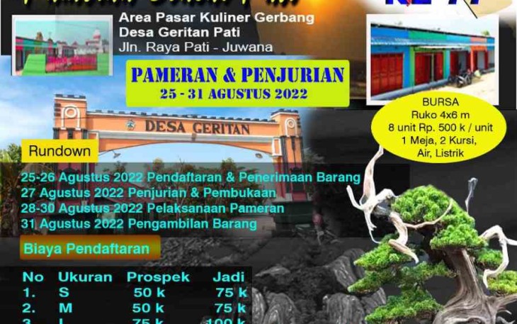 Komunitas Bonsai Pati (KBP) akan mengadakan pagelaran pameran bonsai