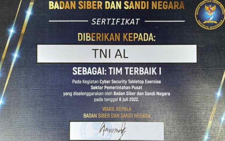 Sertifikasi latihan serangan Siber TNI AL
