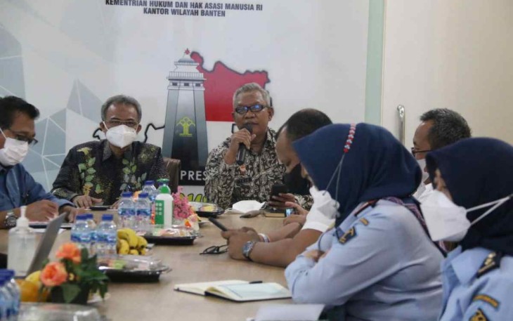 Kakanwil Kemenkumham Banten saat menerima kunjungan BPKP Banten