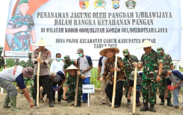 Pangdam V Brawijaya saat tanam jagung di Blitar